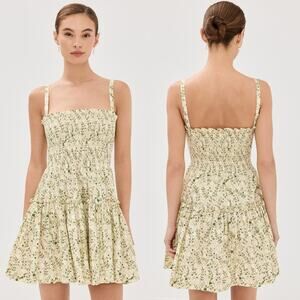 Hill House Floral Seraphina Mini Nap Dress NWOT XS Trellis Vine